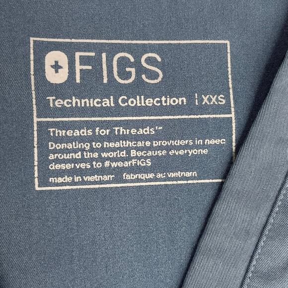 Figs Scrub Set Dark Harbor Casma Scrub Top XXS Figs Yola Skinny Scrub Pants XSP - Picture 6 of 16